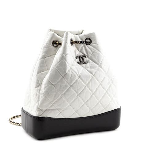 chanel gabrielle white backpack